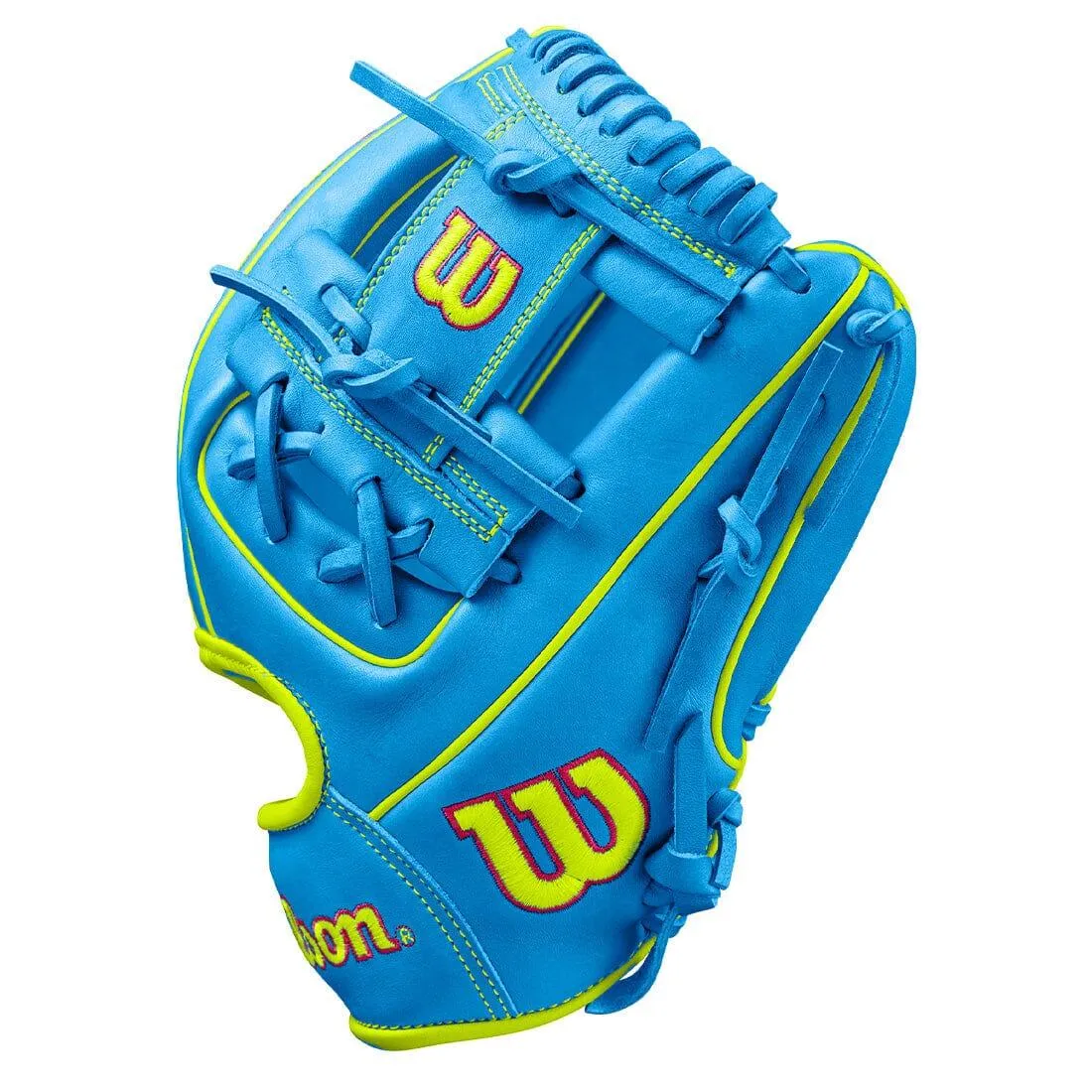 2024 Wilson A2000 1786 11.5" Infield Baseball Glove: Sky Blue & Optic Yellow