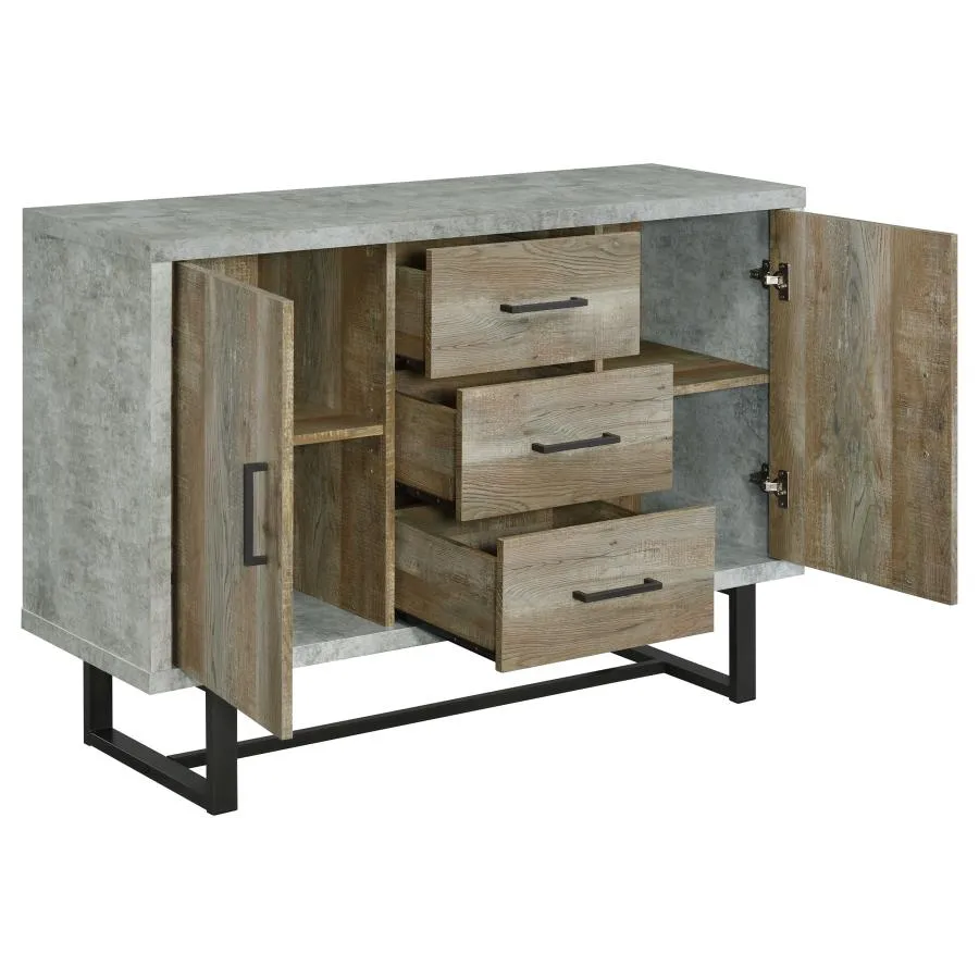 3-drawer Accent Cabinet Weathered Oak and Cement