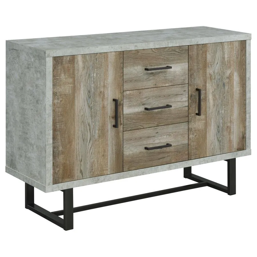 3-drawer Accent Cabinet Weathered Oak and Cement