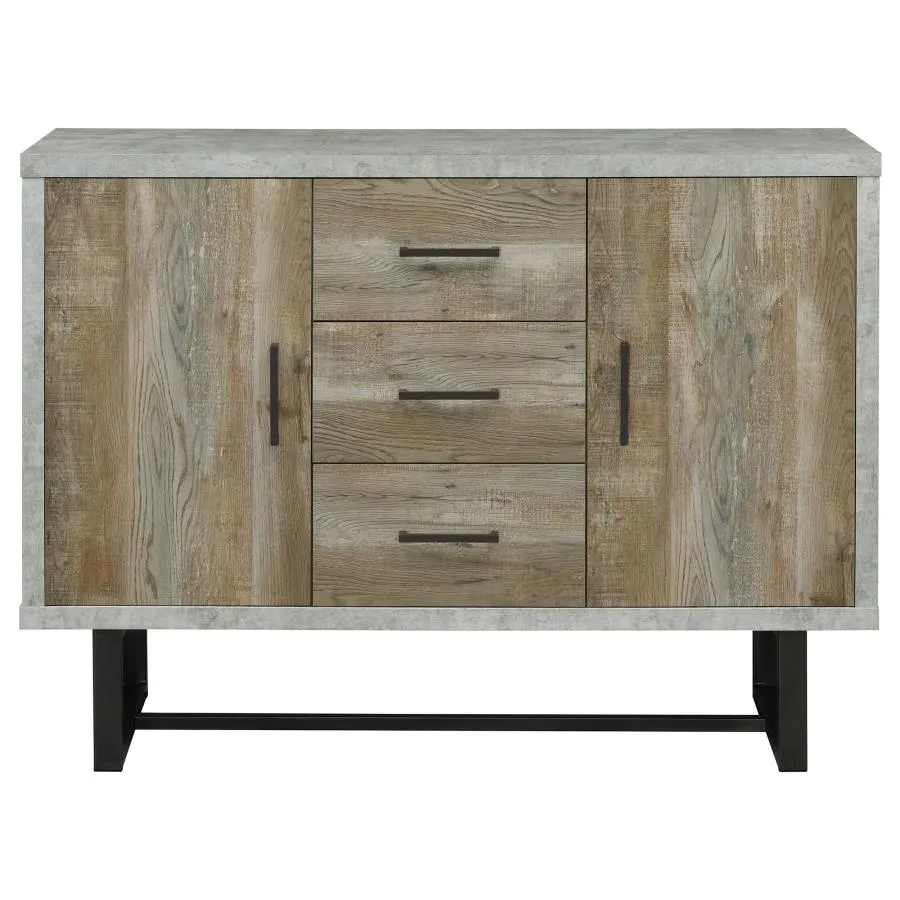 3-drawer Accent Cabinet Weathered Oak and Cement