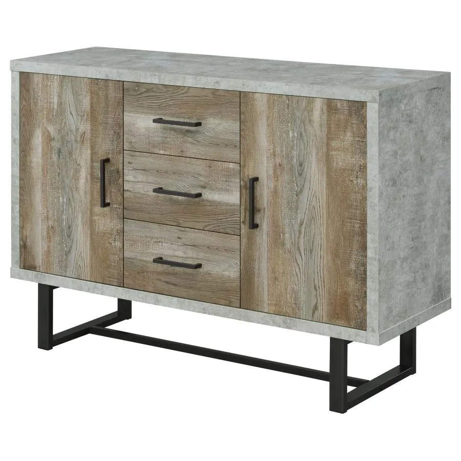 3-drawer Accent Cabinet Weathered Oak and Cement