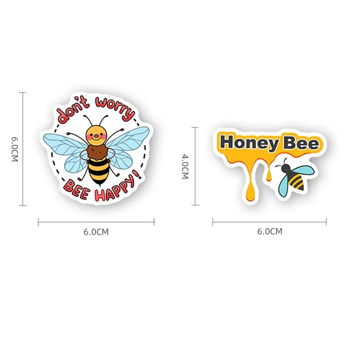 (50 pcs) Bee Stickers Honey Bee Waterproof Vinyl Stickers for Laptop Water Bottle Phone Case Scrapbooking Party Bag Fillers