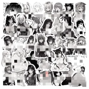 50pcs Hentai Anime Sexy Girls Stickers Waifu Adults Decals DIY Tablet Scrapbooking Luggage Phone PVC Graffiti Sticker Pack