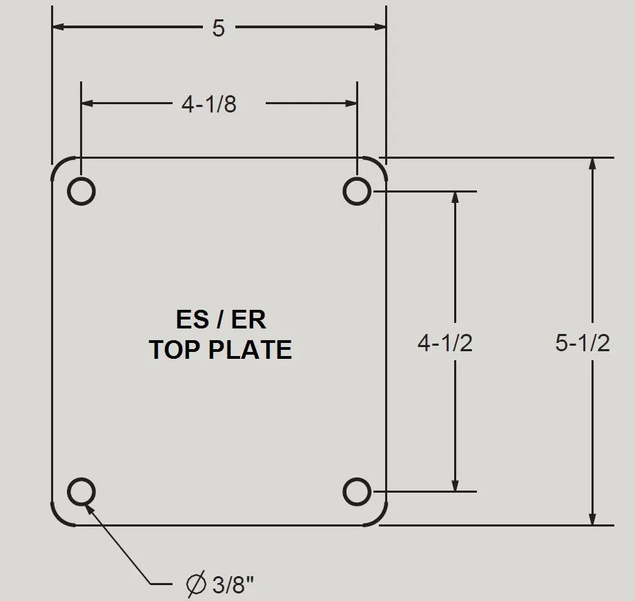 5" x 2" Polyurethane on Iron Wheel Rigid Caster with 5" x 5-1/2" Top Plate - 1,300 Lbs Capacity