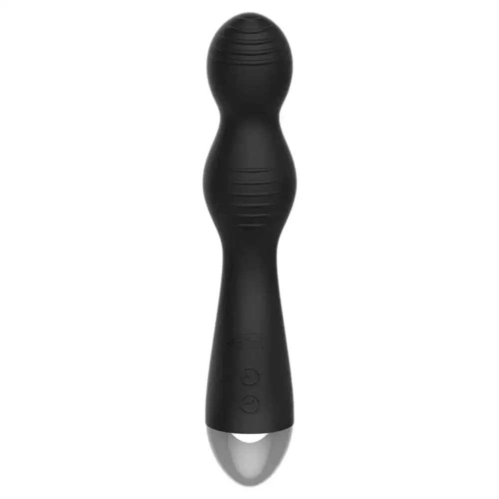 7.5-inch Silicone Black Electro Stim Rechargeable G-spot Vibrator