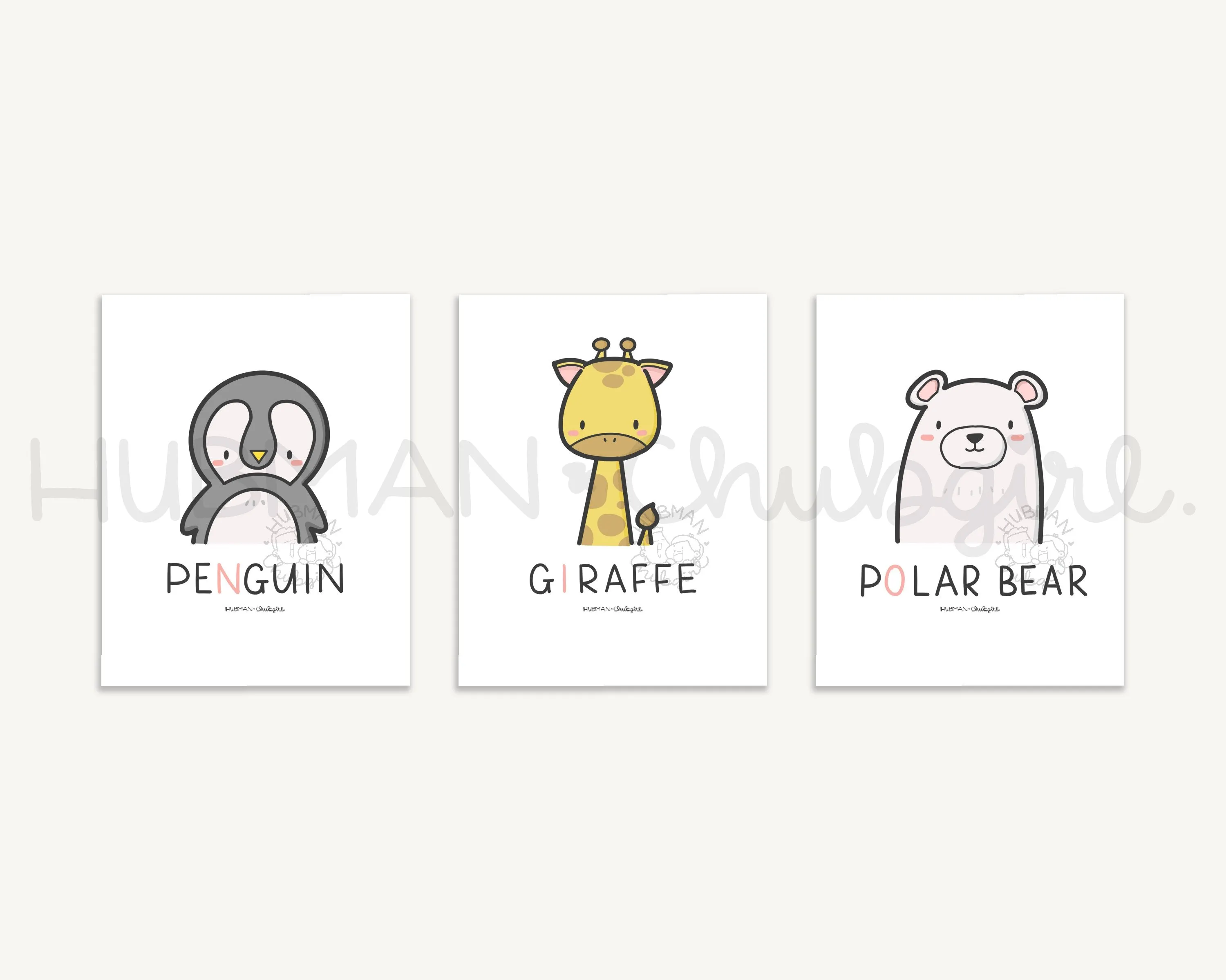 Animal Nursery Prints - Full Set of 23 Downloadable Set