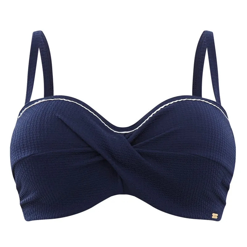 Anya Voyage Navy Blue Bandeau Bikini Top - Panache Swim