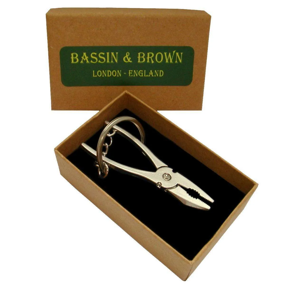 Bassin and Brown Plier Tool Key Ring - Silver