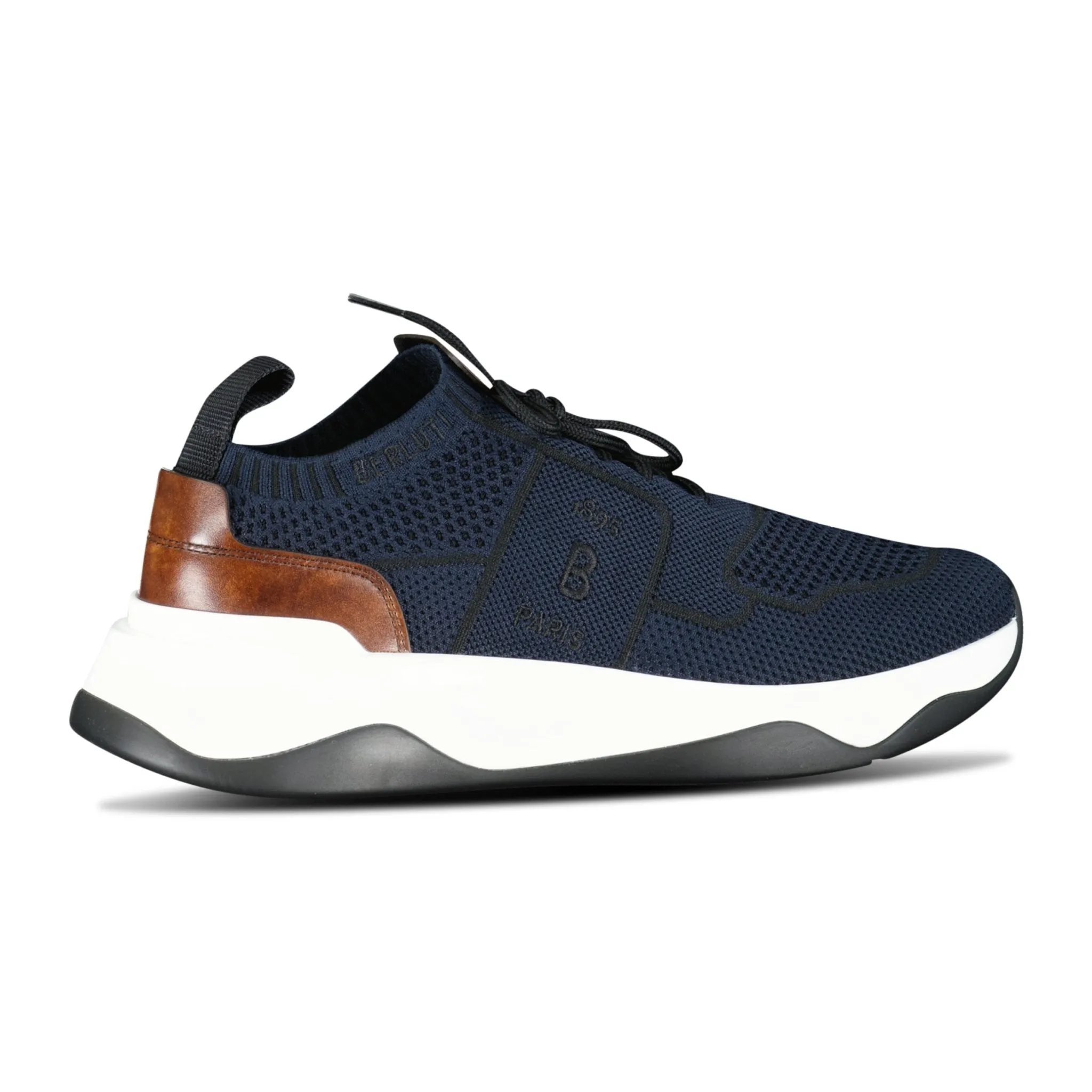 BERLUTI SHADOW KNIT TRAINERS NAVY BLUE