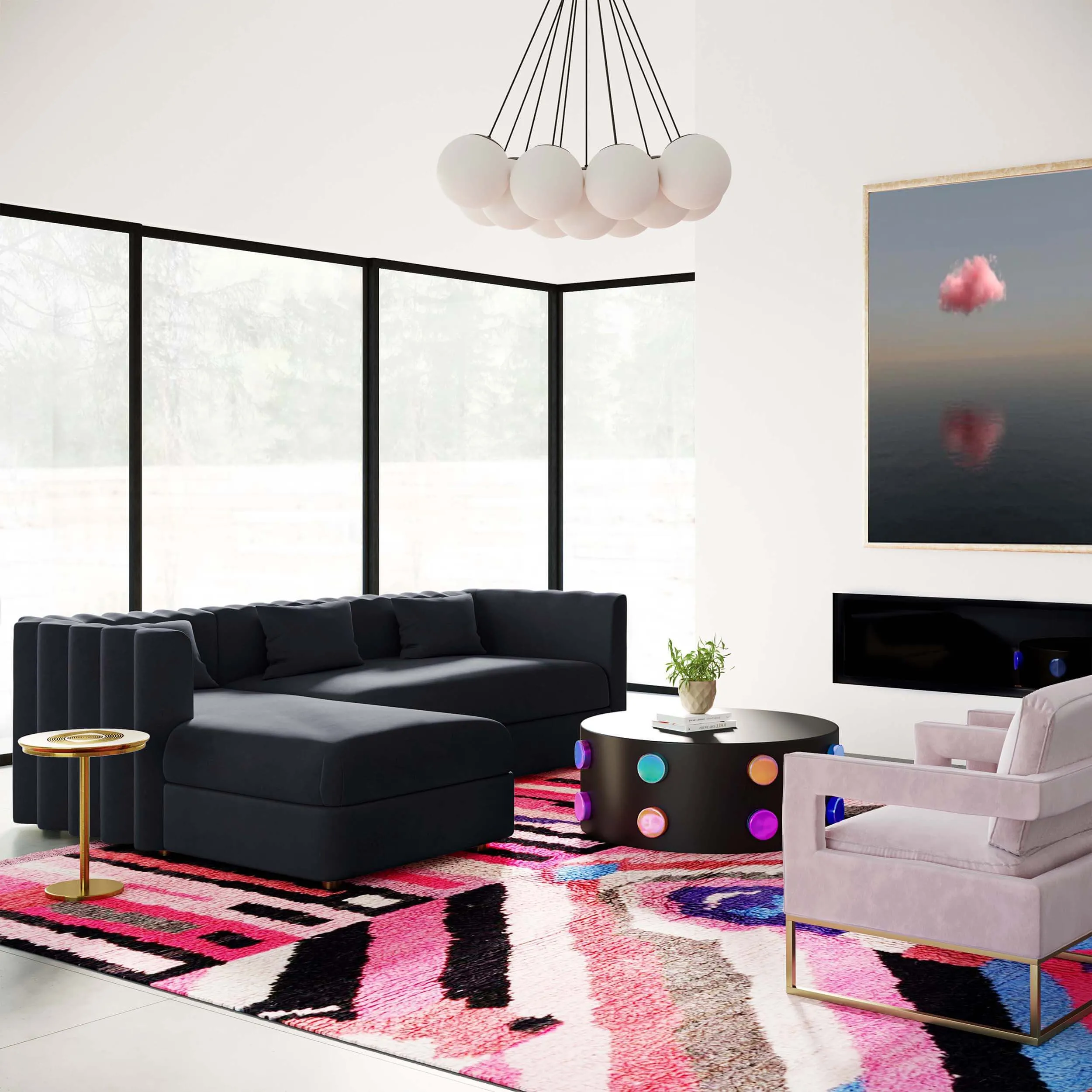 Callie Sectional LAF, Black