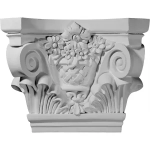 Capital (Fits Pilasters up to 13 1/2"W x 1 5/8"D), 21 5/8"W x 7 1/2"D x 16 3/4"H