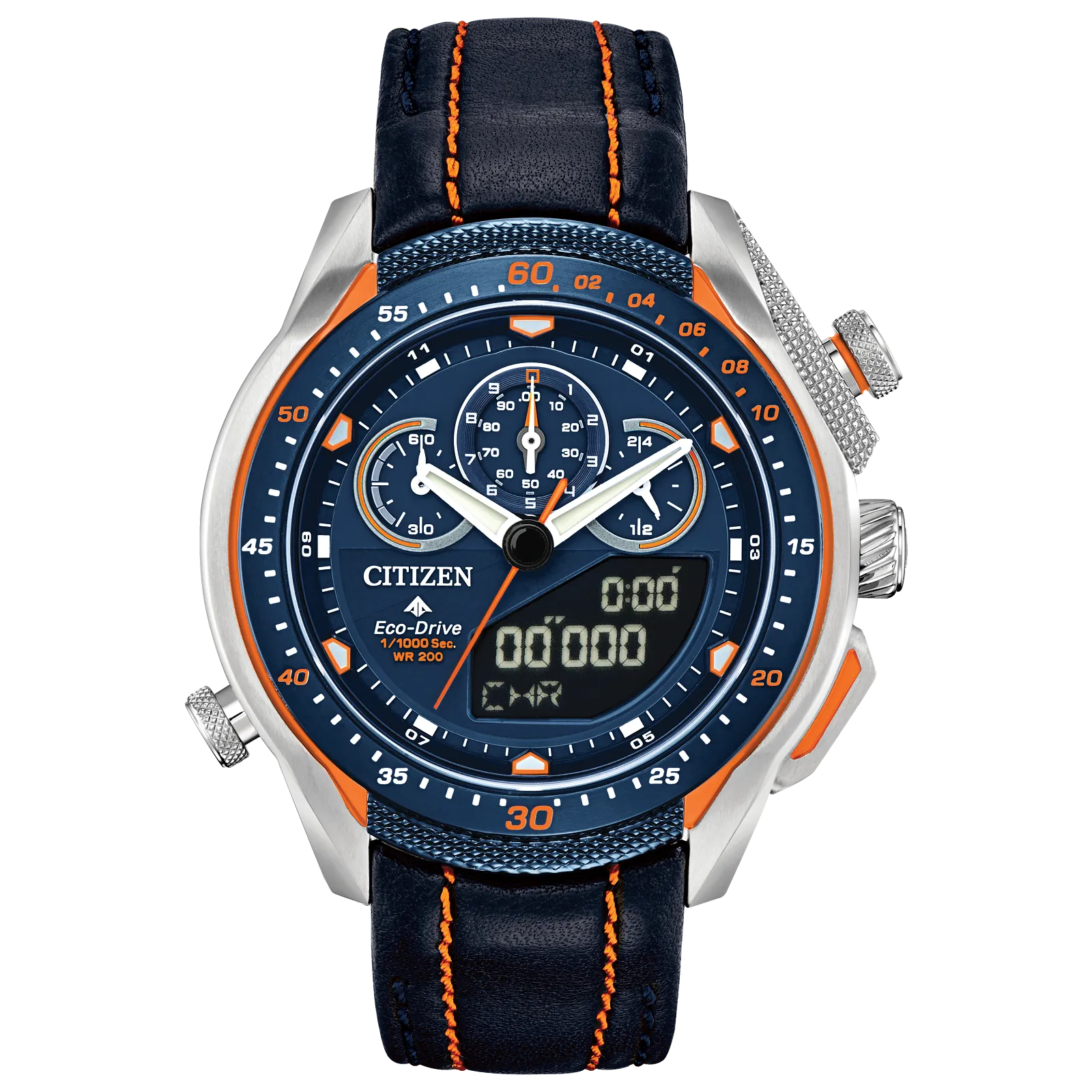 Citizen Eco Drive Promaster SST Navy Blue Orange Watch JW0139-05L