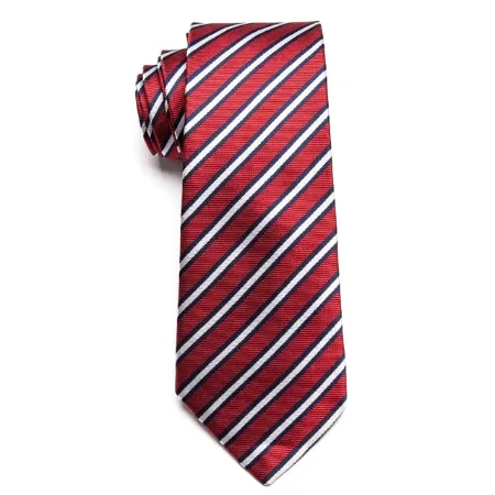 Classy Men Classic Red Blue White Necktie