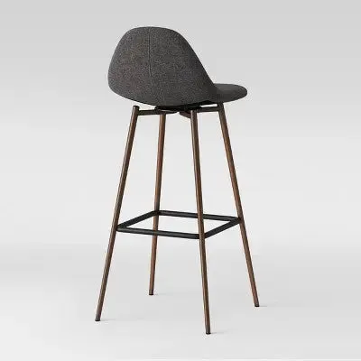 Copley Upholstered Barstool with Faux Leather Dark Gray - Project 62