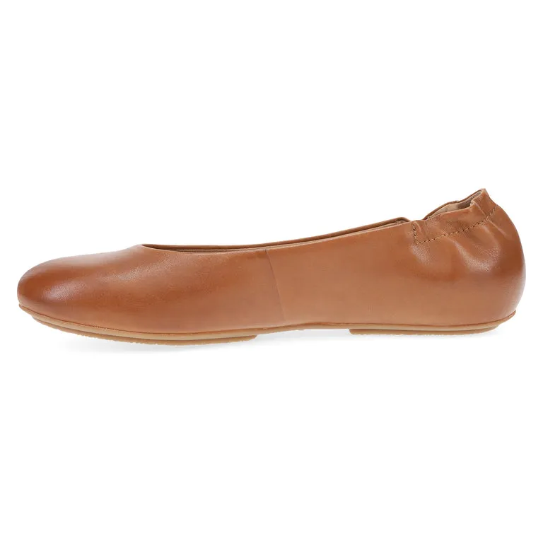 Dansko Women's Mollie Flat in Luggage Nappa