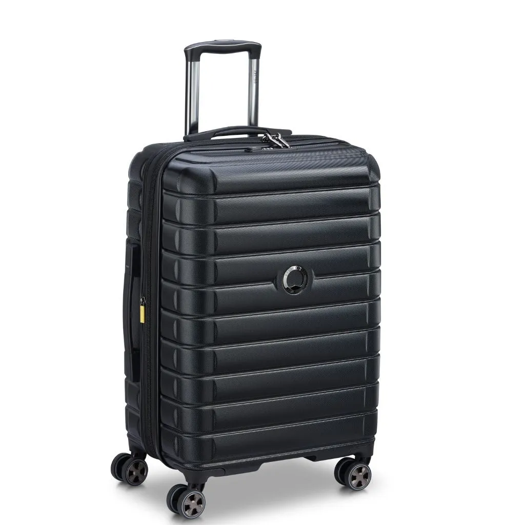 Delsey Shadow 66cm Expandable Medium Luggage - Black