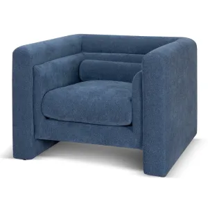 Dilipa Fabric Armchair - Navy Blue