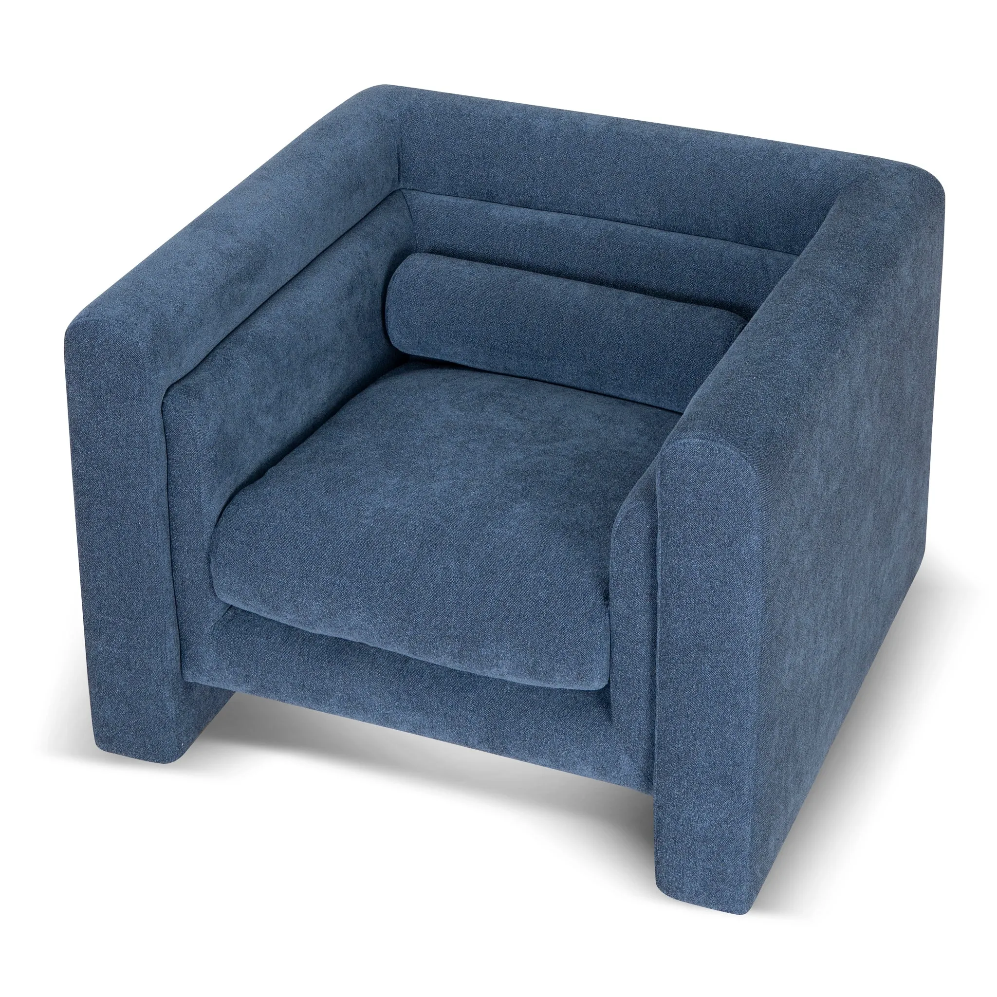 Dilipa Fabric Armchair - Navy Blue