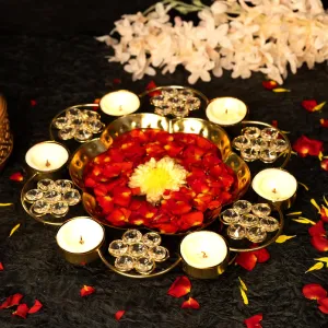 Ekhasa Urli Bowl for Home Decor and Table Decorative Items | Floating Flowers or Tealight Candles Water Bowl for Diwali Pooja and Other Festivals Decoration | Gift for House Warming Ceremony (Small)