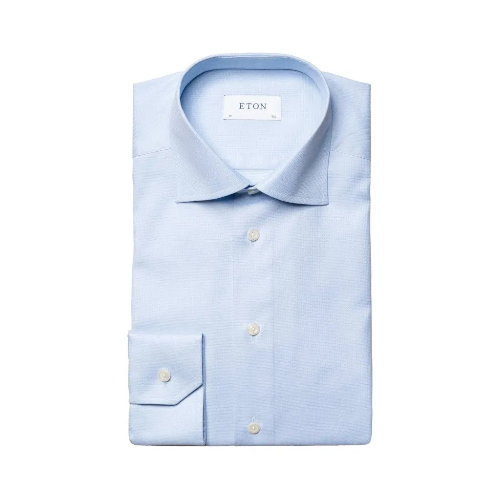 ETON Pin Dot Signature Twill Shirt Sigle Cuff Contemporary Fit MID BLUE