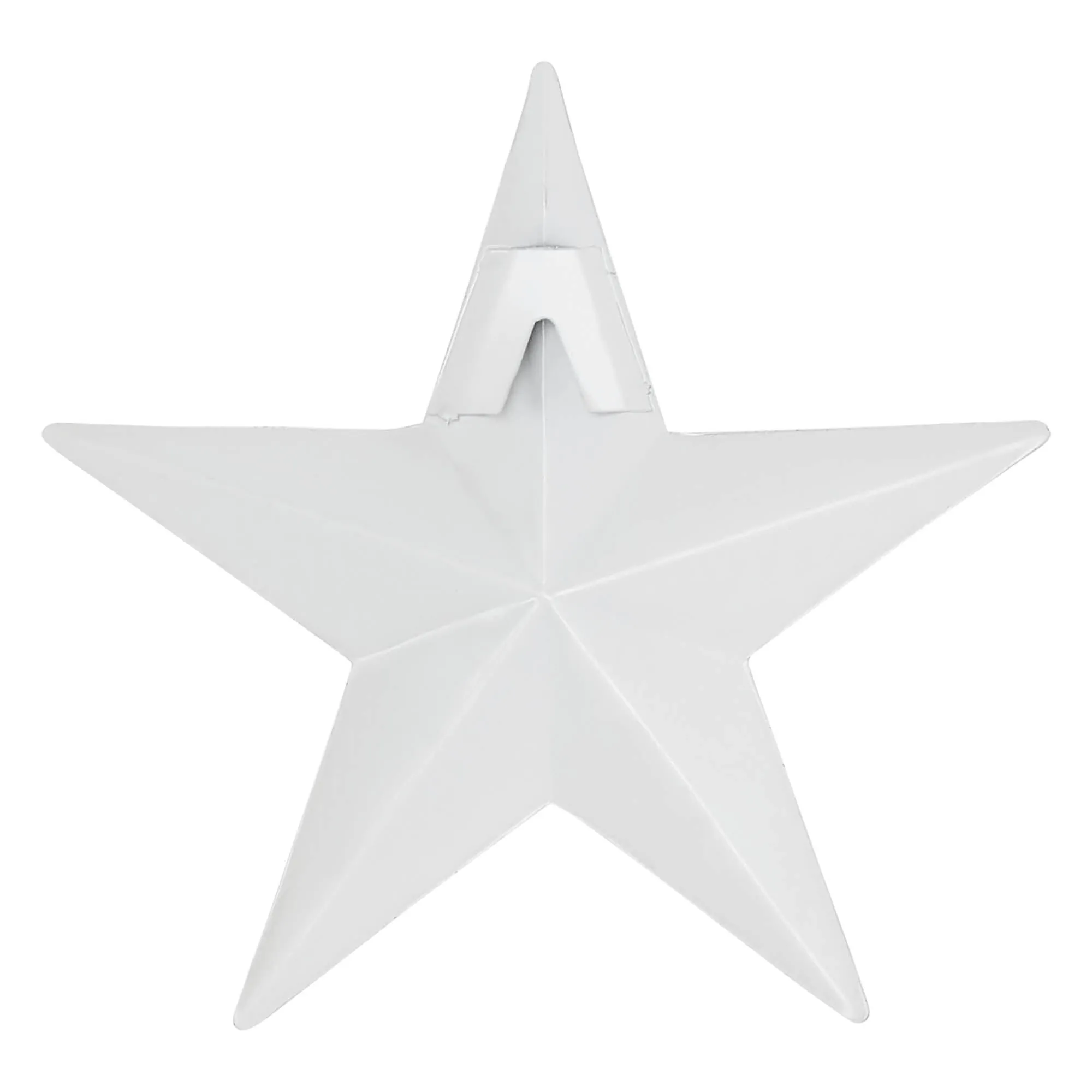 Faceted Metal Star White Wall Hanging 4x4