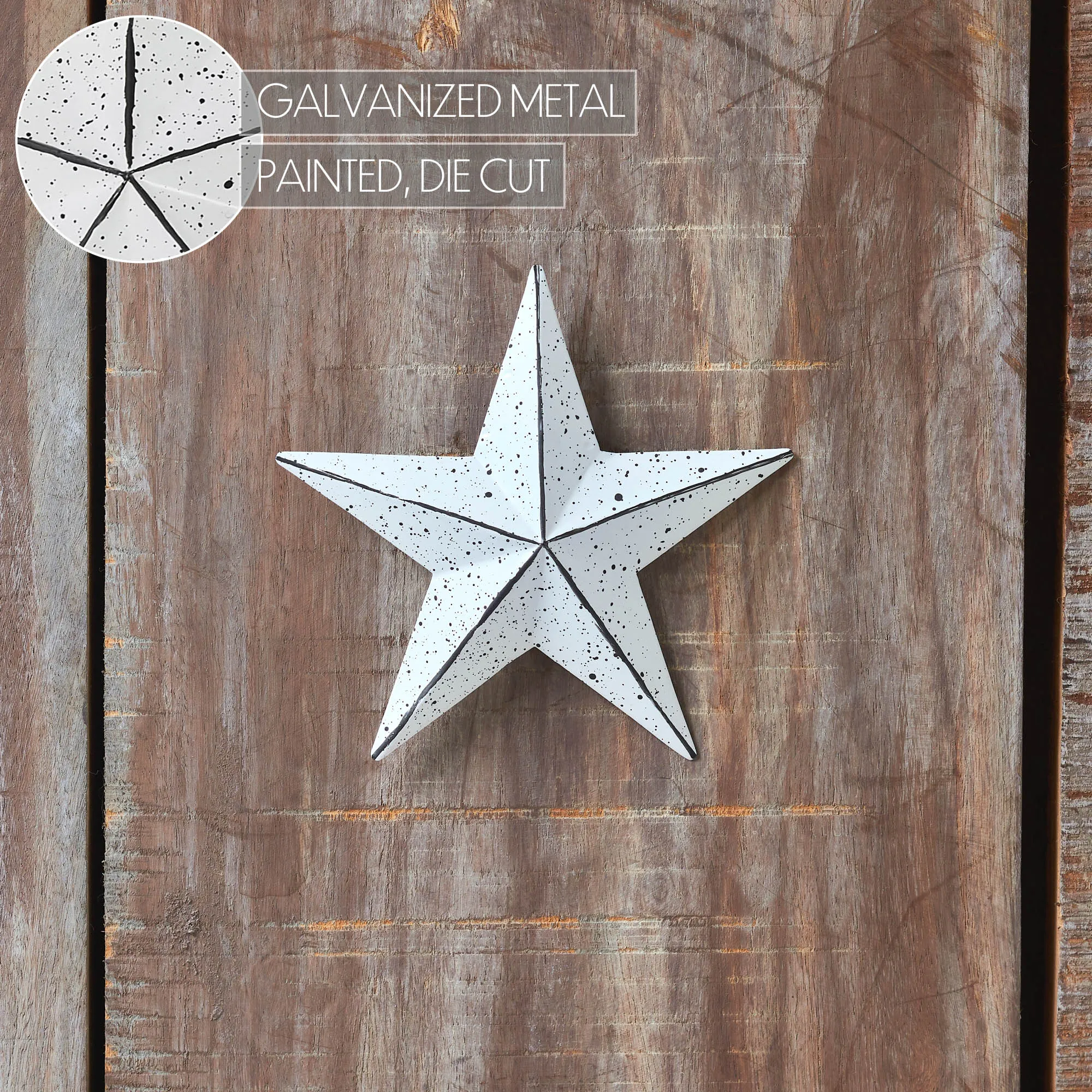 Faceted Metal Star White Wall Hanging 4x4