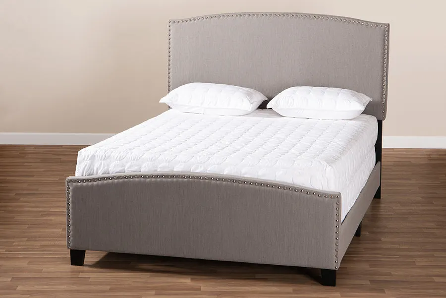 Gianna Gray Fabric Upholstered Panel Bed (Full)