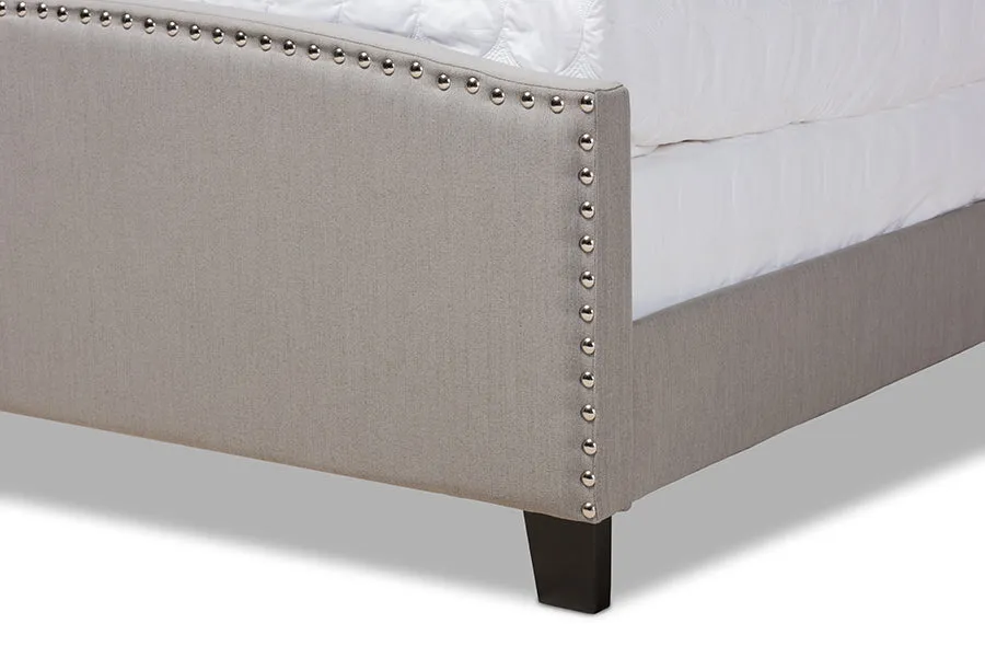 Gianna Gray Fabric Upholstered Panel Bed (Full)