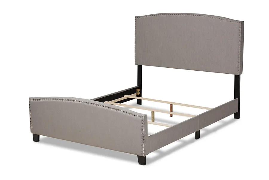 Gianna Gray Fabric Upholstered Panel Bed (Full)