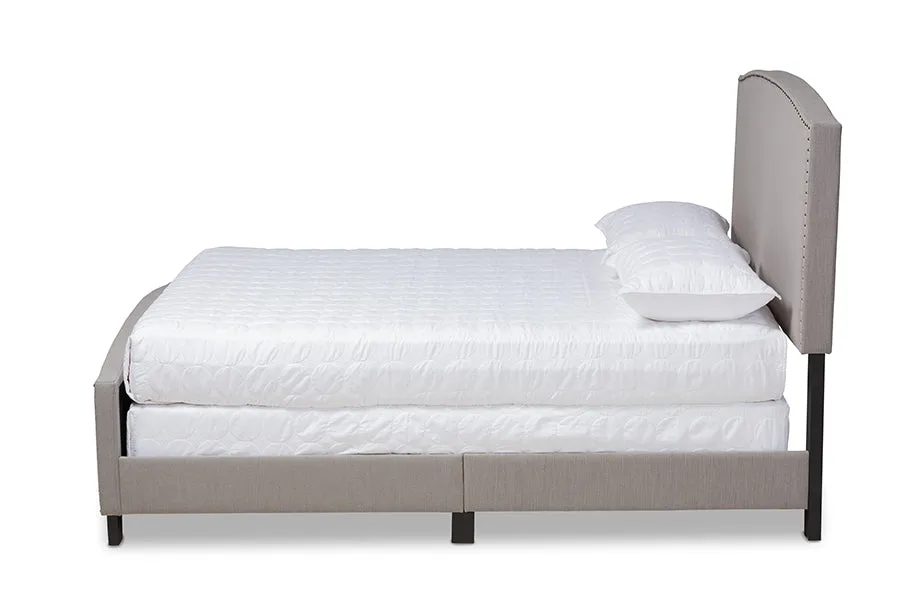 Gianna Gray Fabric Upholstered Panel Bed (Full)