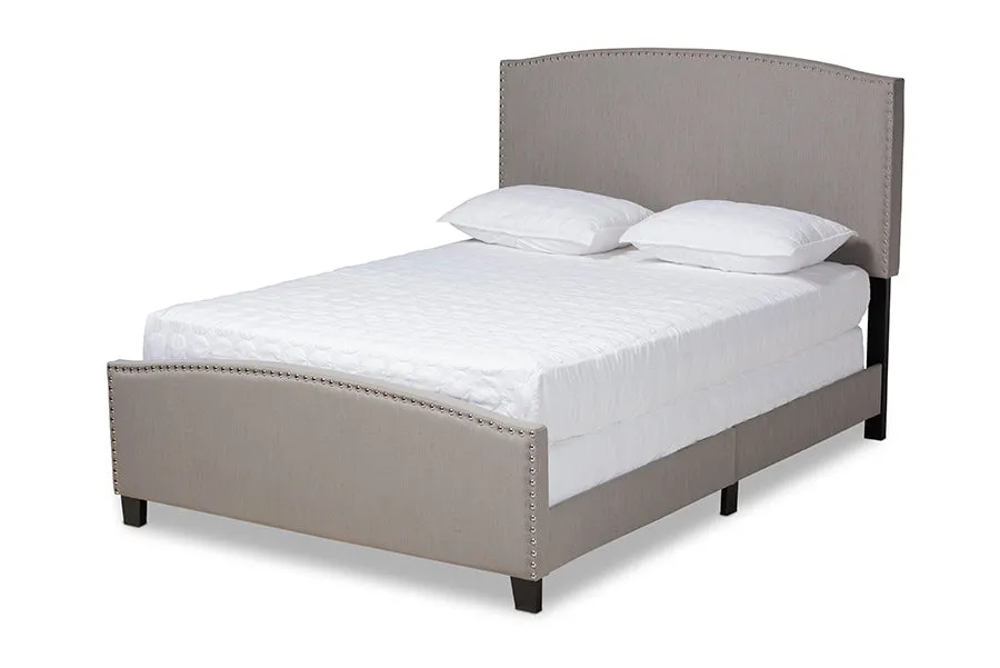 Gianna Gray Fabric Upholstered Panel Bed (Full)