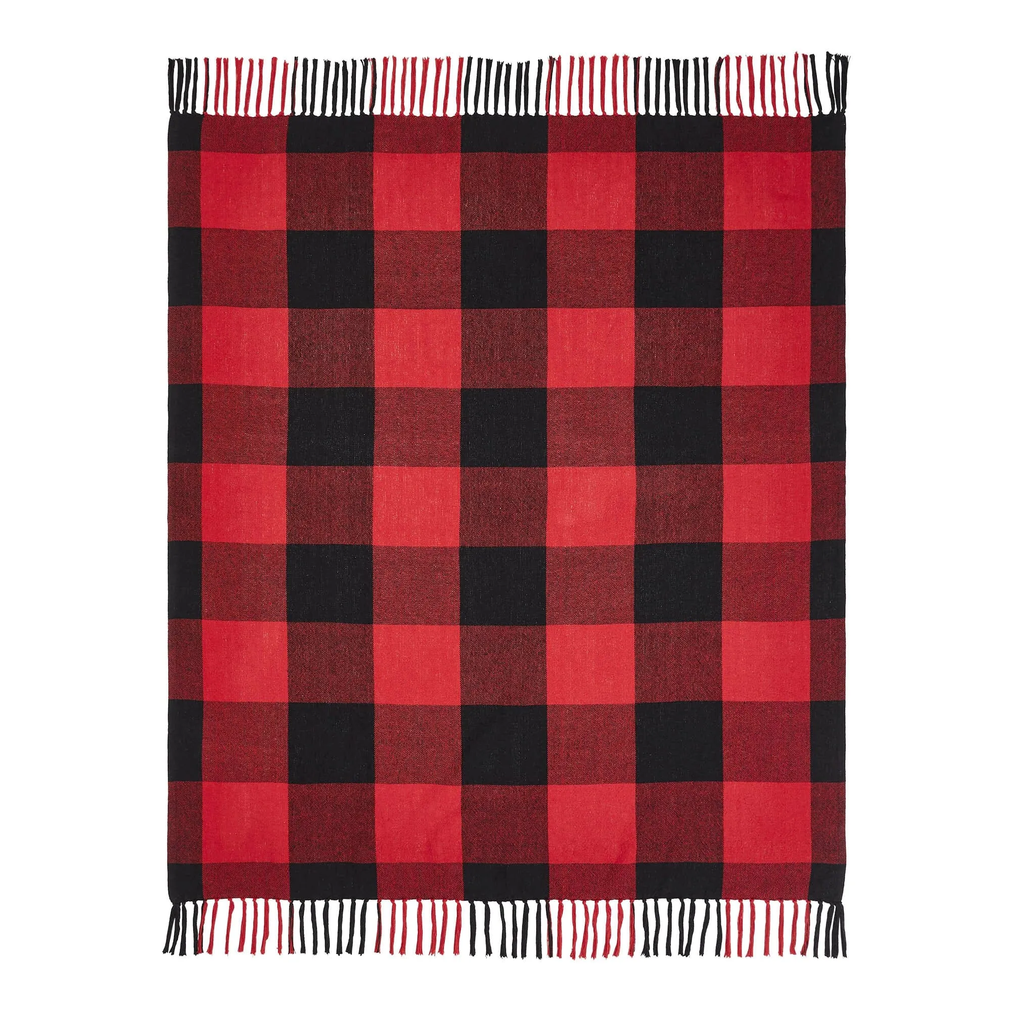 Harper Red Check Woven Throw