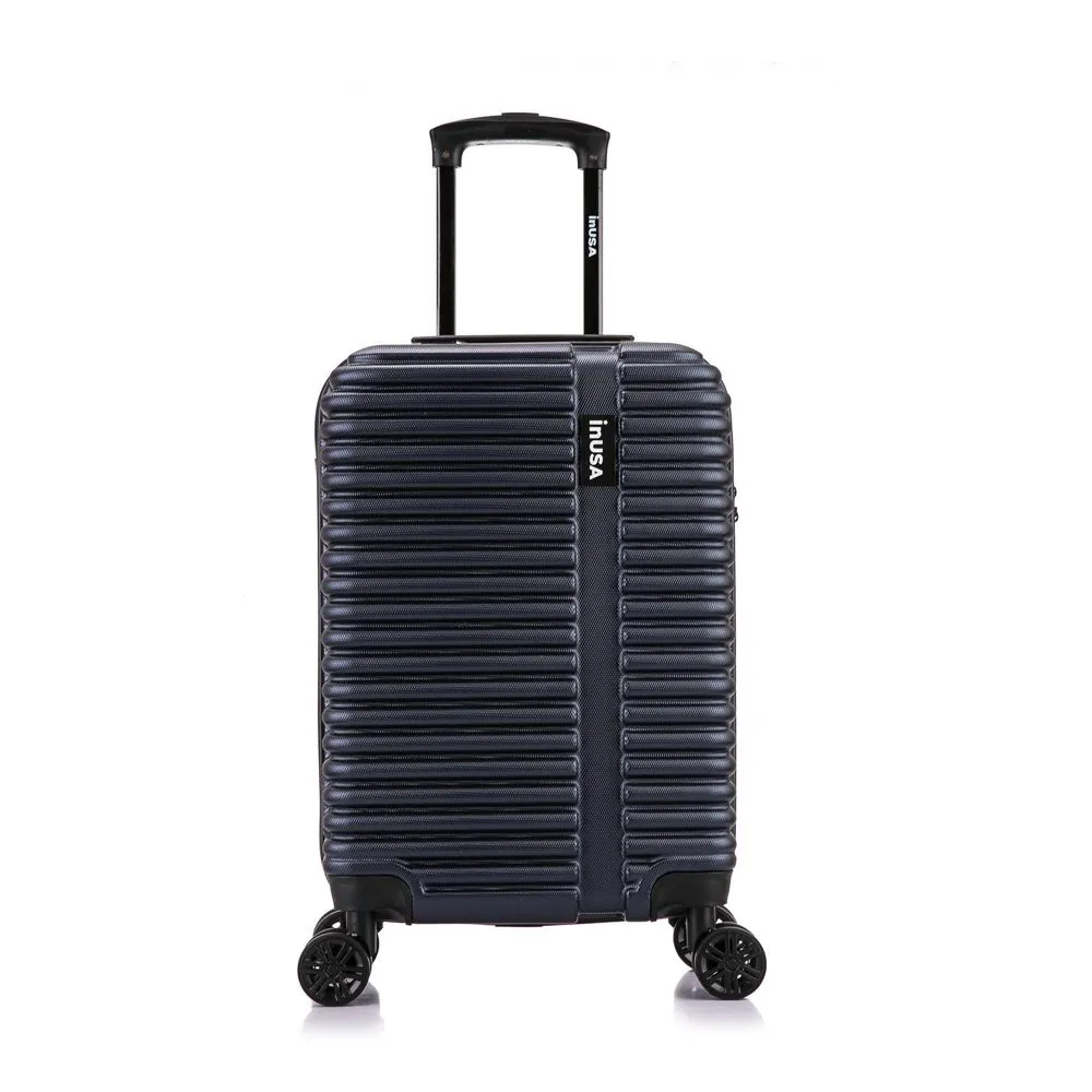 InUSA Ally Lightweight Hardside Carry On Spinner Suitcase - Navy Blue