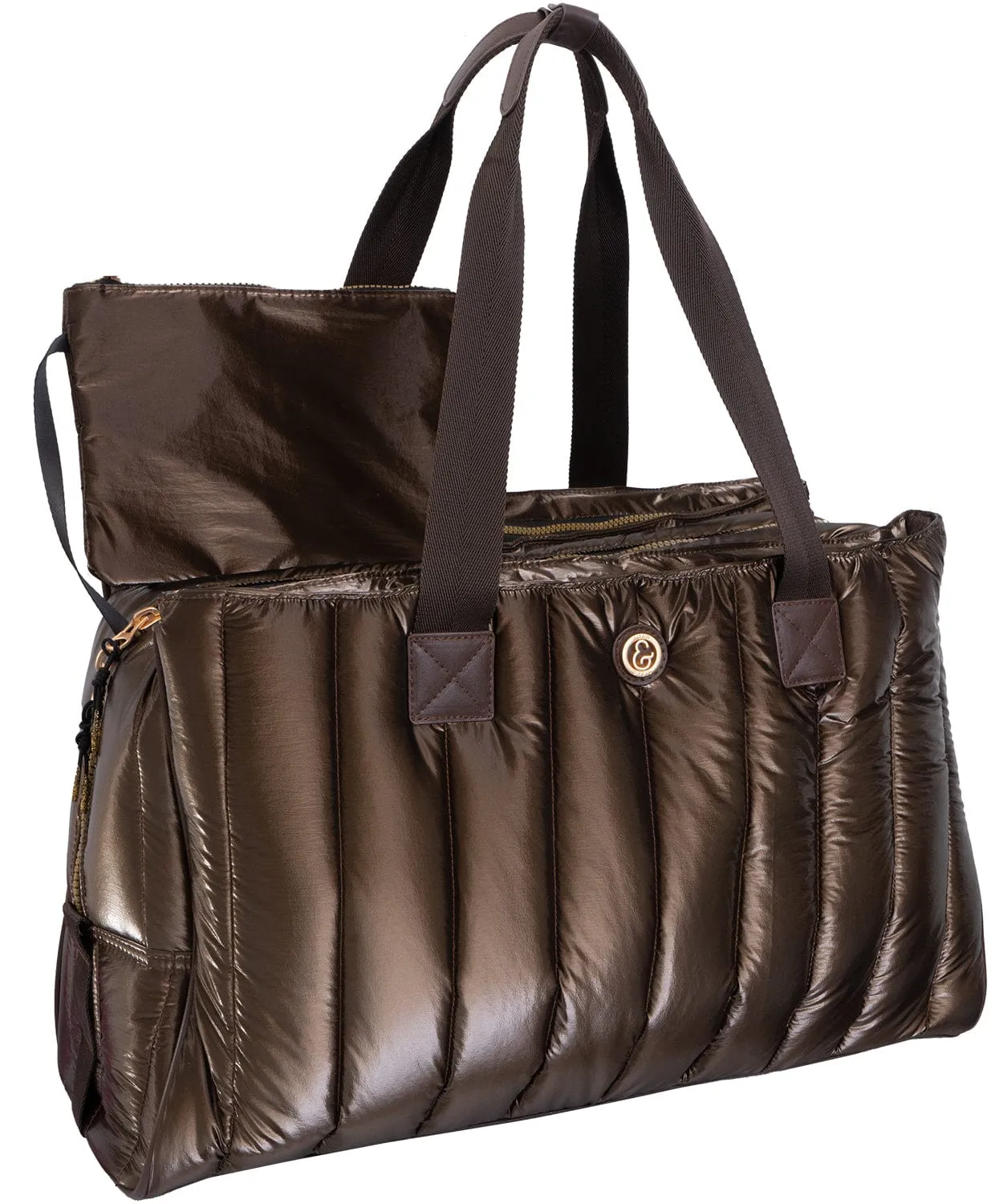 Joan & David Metallic Tubular Nylon Tote