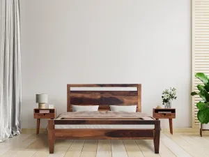 LIMA BED QUEEN Sheesham Wood (Honey Finish)