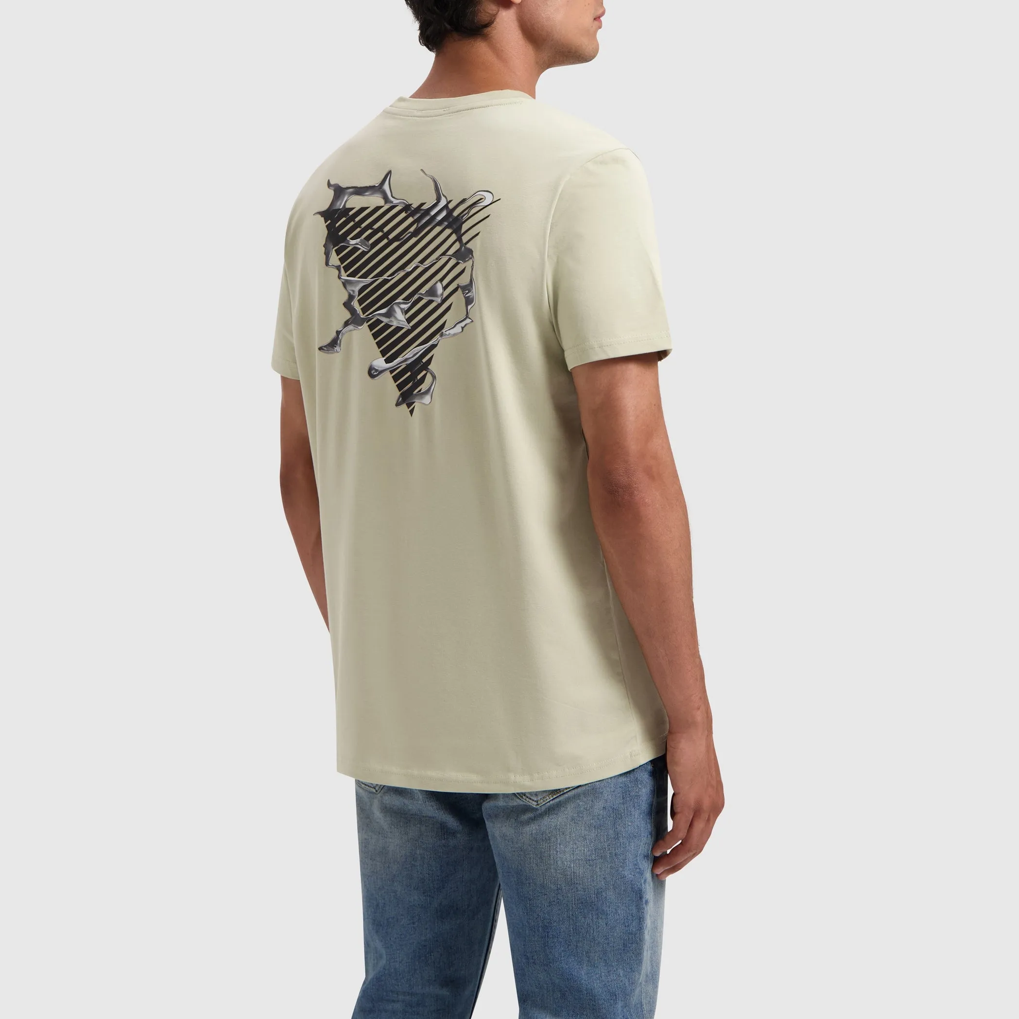 Liquid Metal Logo T-shirt | Light Army