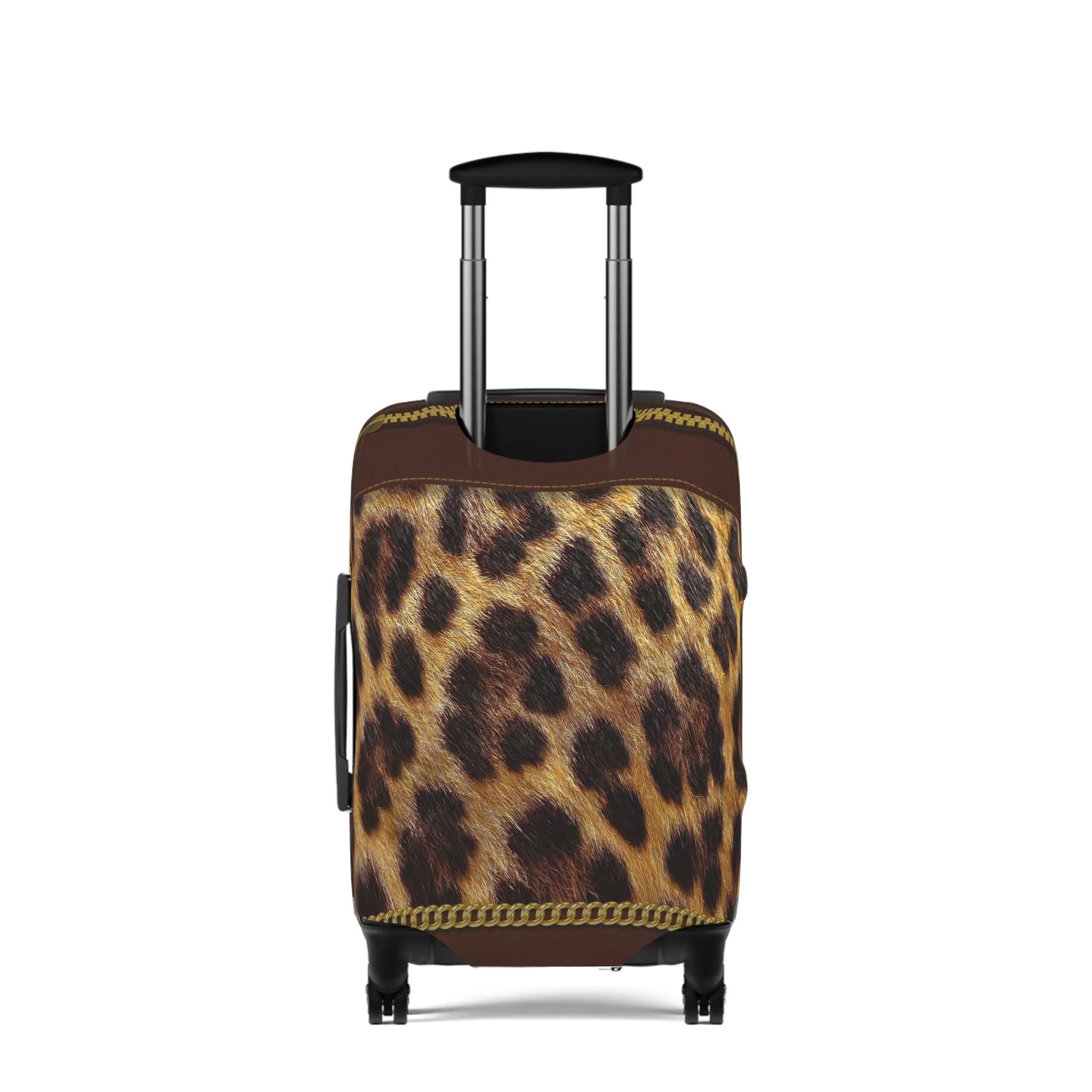 Luggage Cover, Brown and Gold Leopard Print, awd-1700