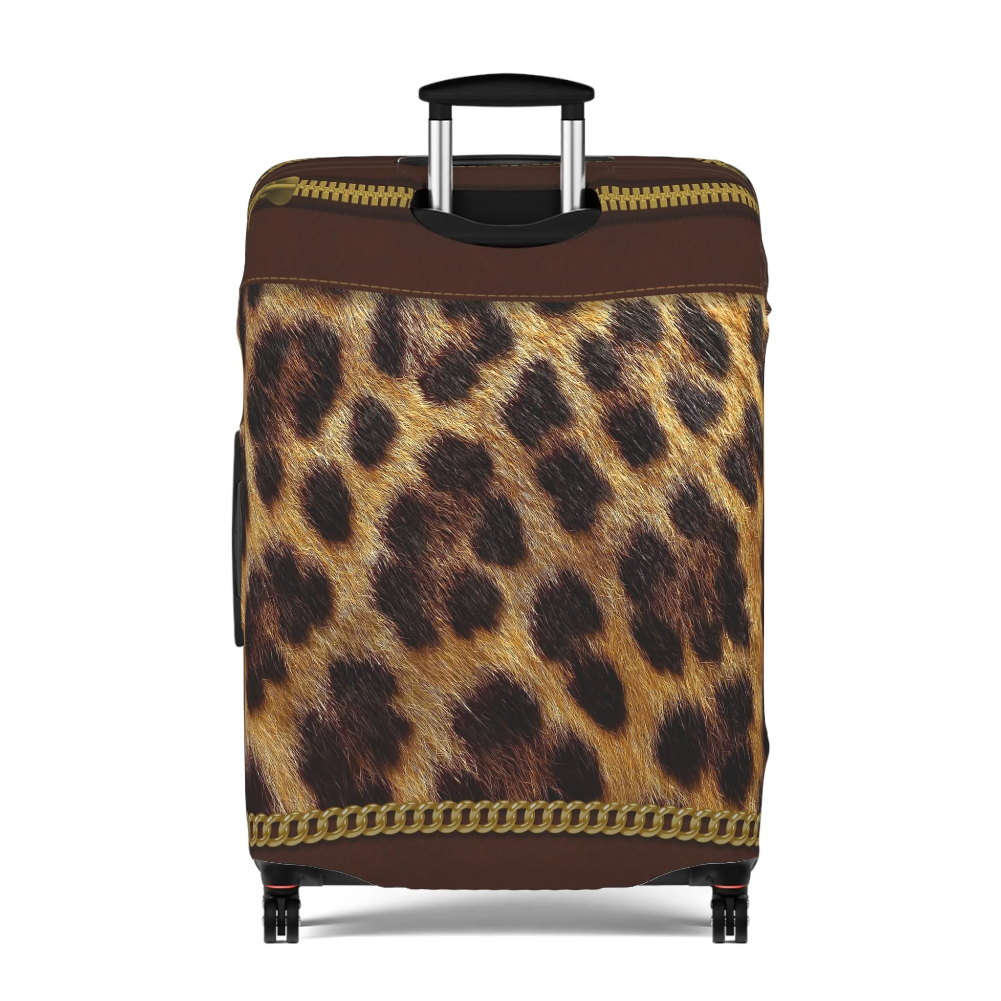 Luggage Cover, Brown and Gold Leopard Print, awd-1700