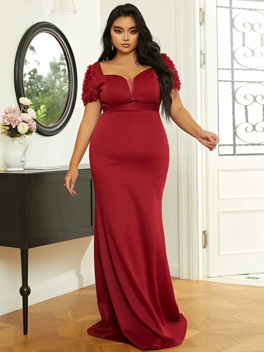 Mermaid Sweetheart Formal Maxi Red Evening Dress XH2204