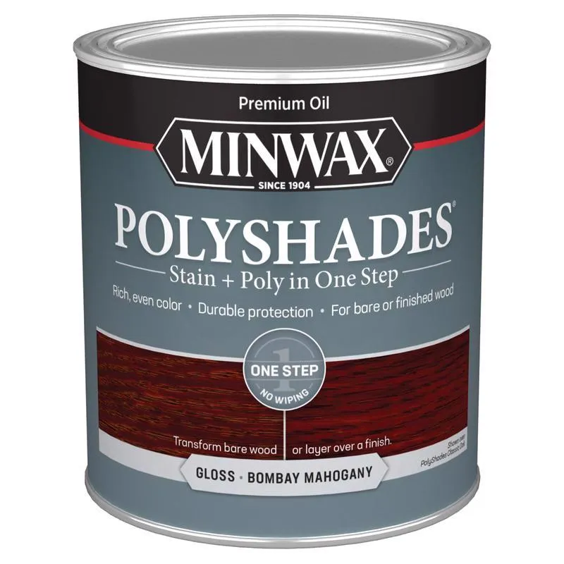 Minwax PolyShades Semi-Transparent Gloss Bombay Mahogany Stain/Polyurethane Finish 1 qt