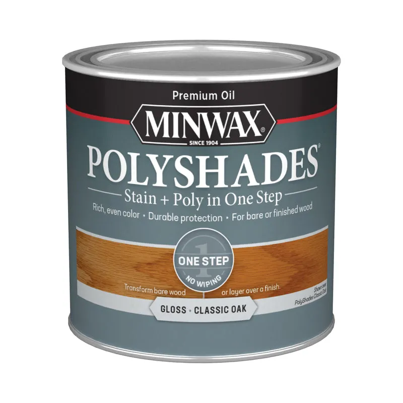 Minwax PolyShades Semi-Transparent Gloss Classic Oak Stain/Polyurethane Finish 0.5 pt