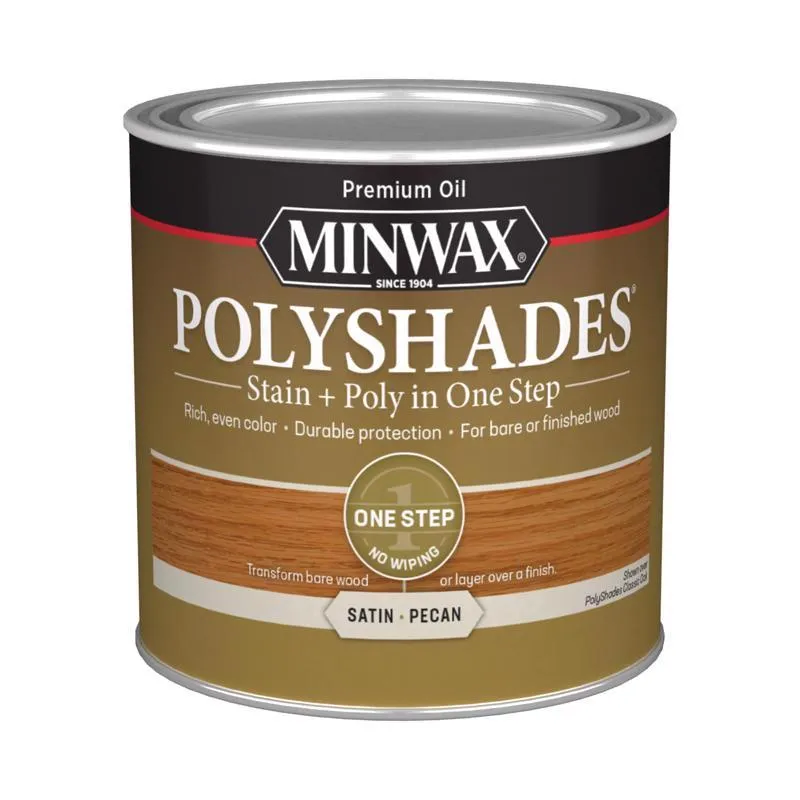 Minwax PolyShades Semi-Transparent Satin Pecan Oil-Based Stain/Polyurethane Finish 0.5 pt