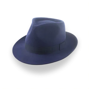 Navy Blue Teardrop Crown Fedora for Men | The Diplomat