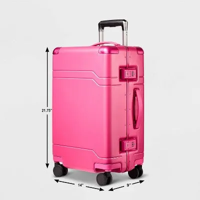 New - Signature Hardside Trunk Carry On Spinner Suitcase Magenta - Open Story️