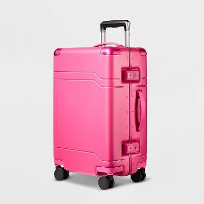 New - Signature Hardside Trunk Carry On Spinner Suitcase Magenta - Open Story️