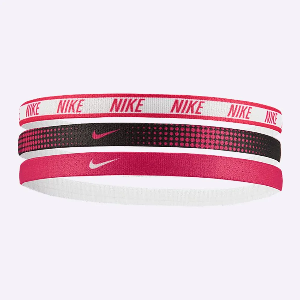 Nike - Printed Headbands - 3 Pack - White/Black/Rush Pink