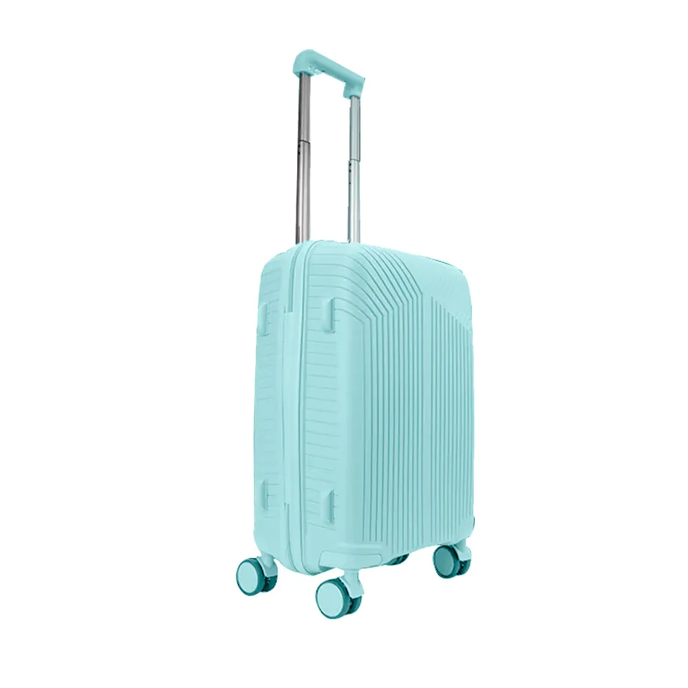 OPTIMA Cabin Luggage | Small 20Inch T.Blue Polycarbonate 8 Wheel Spinner Trolley Hardsided Suitcase with TSA Lock Travel Suitcase