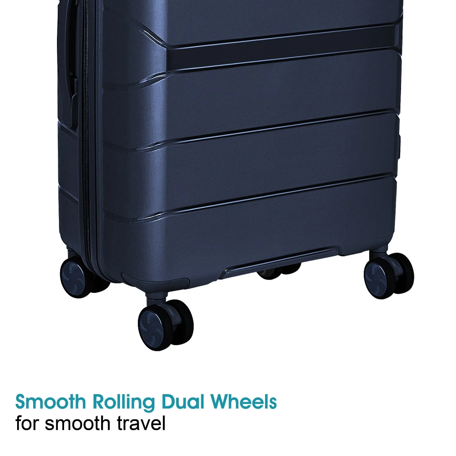 Optima Check-in Polypropylene Hardsided 8 Wheels Luggage Speed_ Wheel Trolley TSA Lock- 20 inch BLUE