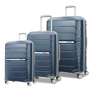 OPTIMA Zenith Hardside Expandable Luggage with Spinners, Black, 3PC SET (Carry-on/Medium/Large) (Blue)