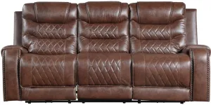 Putnam Double Reclining Sofa with Drop-Down in Brown 9405BR-3